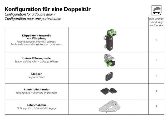 opk Sailing 4 Holz für 2 Türen bis 30 kg ohne Dämpfscharniere